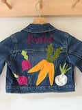 3T Rooted Appliquéd & Embroidered Upcycled Jean Jacket