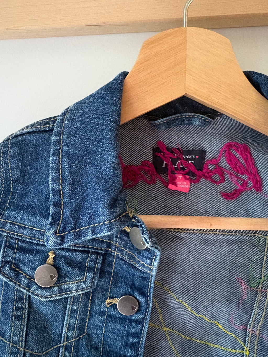 3T Rooted Appliquéd & Embroidered Upcycled Jean Jacket