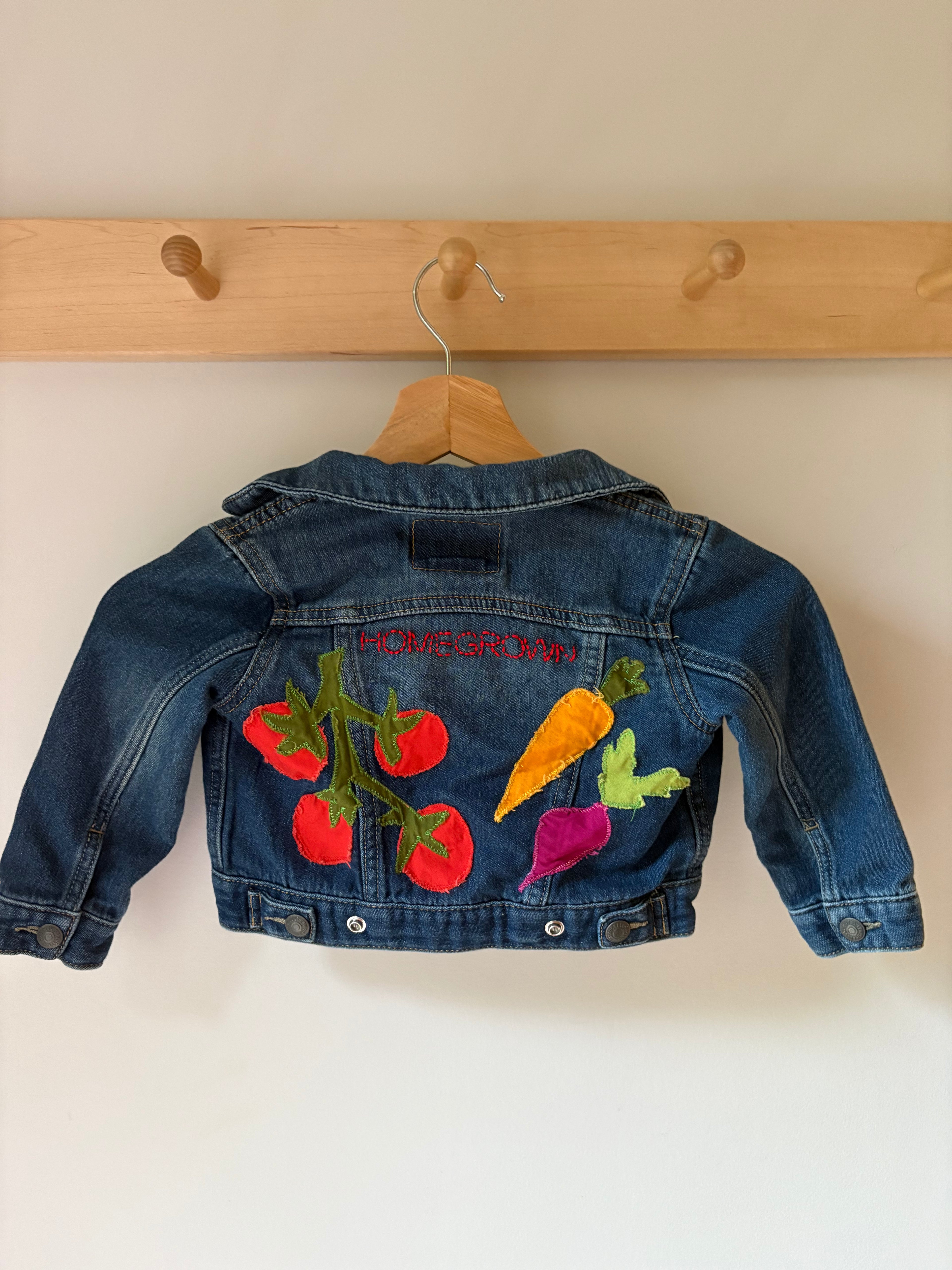 18M Homegrown Appliquéd & Embroidered Upcycled Jean Jacket