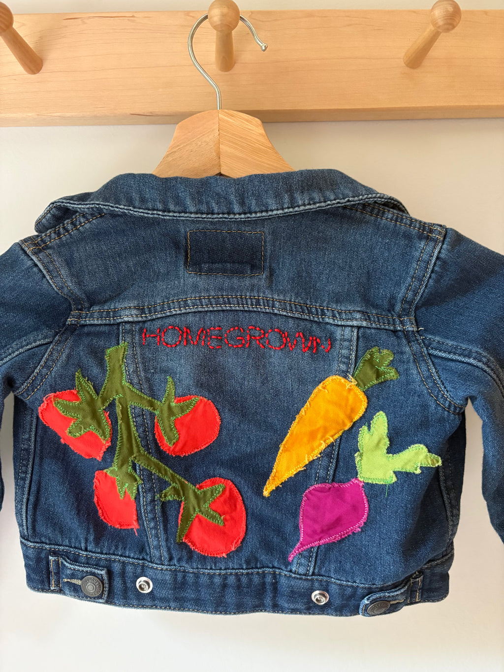 18M Homegrown Appliquéd & Embroidered Upcycled Jean Jacket