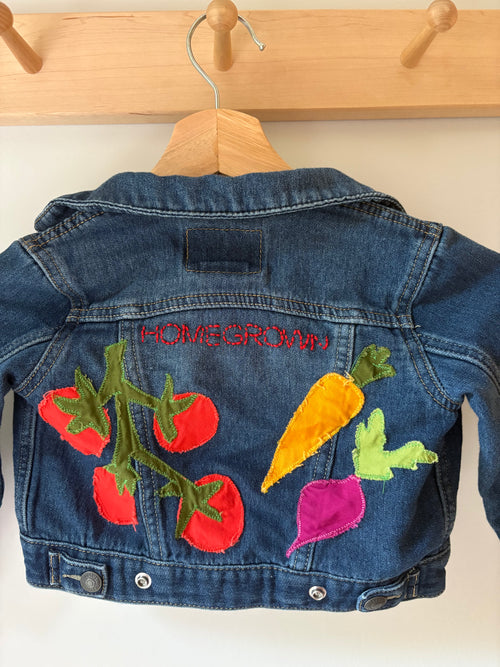 18M Homegrown Appliquéd & Embroidered Upcycled Jean Jacket