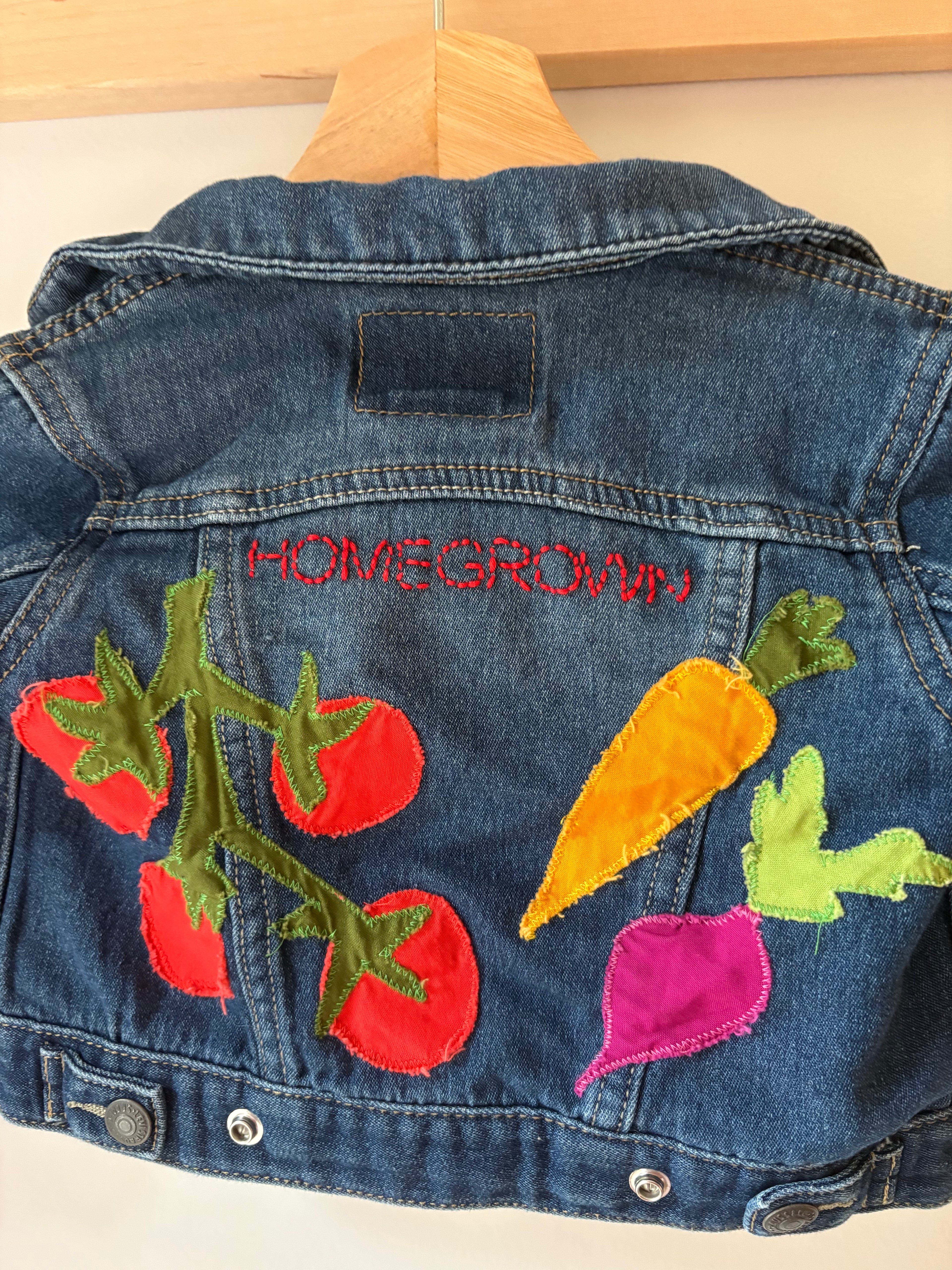 18M Homegrown Appliquéd & Embroidered Upcycled Jean Jacket