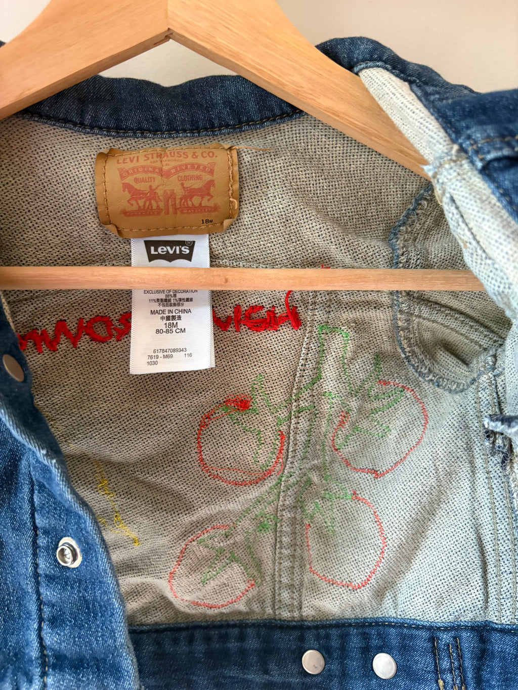 18M Homegrown Appliquéd & Embroidered Upcycled Jean Jacket