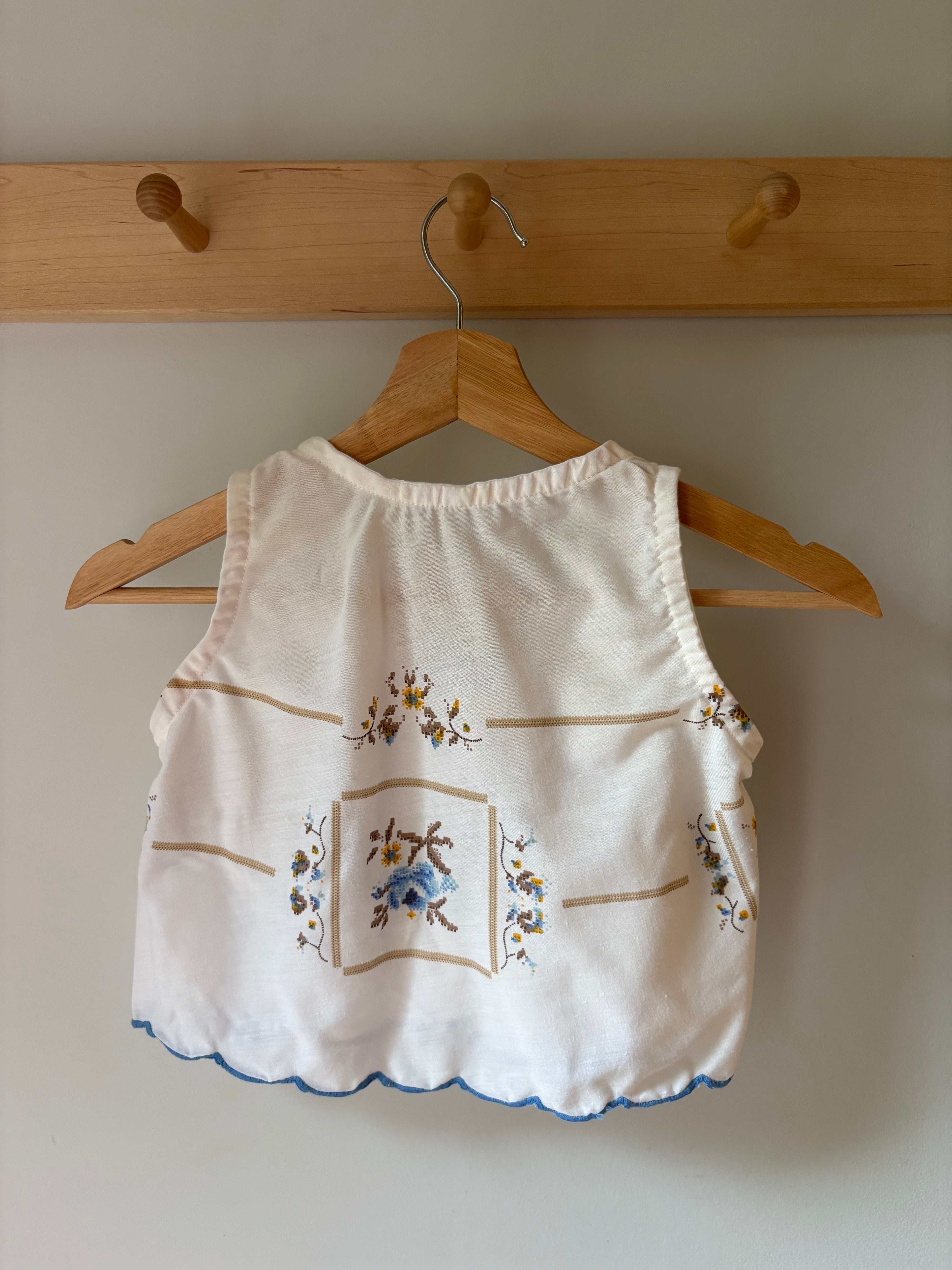 18-24M Upcycled Tablecloth Vest