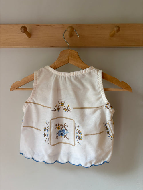 18-24M Upcycled Tablecloth Vest