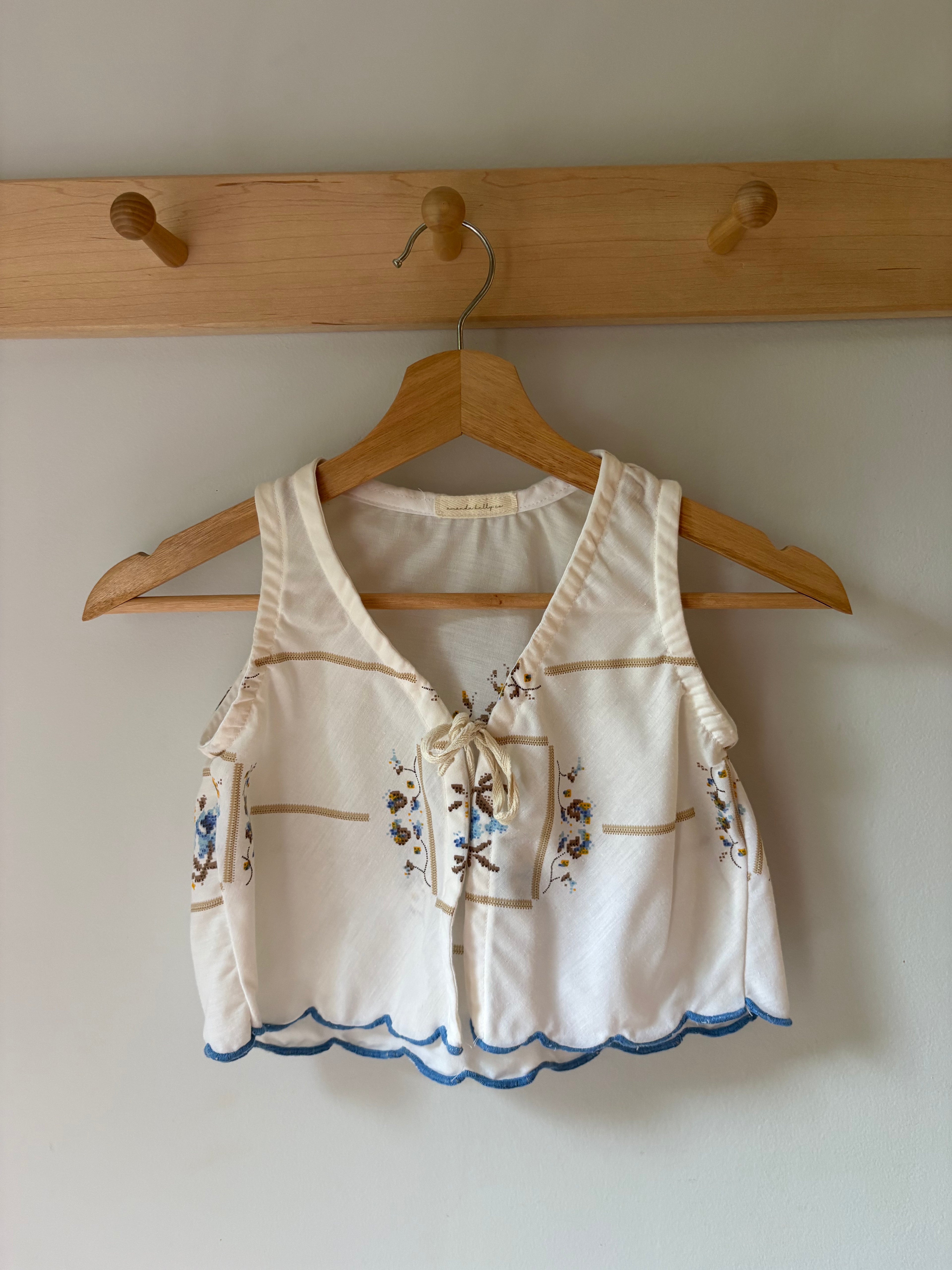 18-24M Upcycled Tablecloth Vest