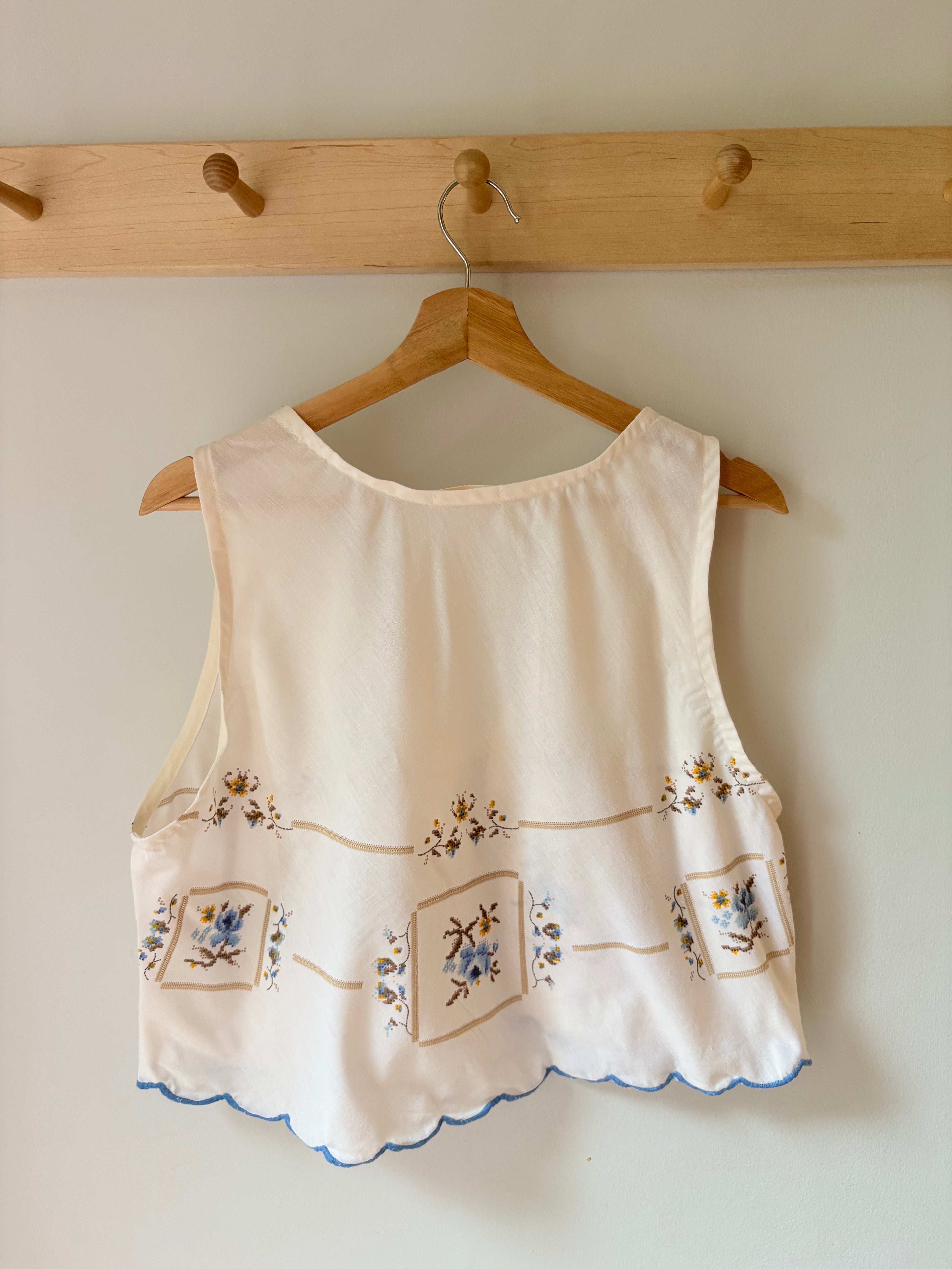 S/M Upcycled Tablecloth Vest