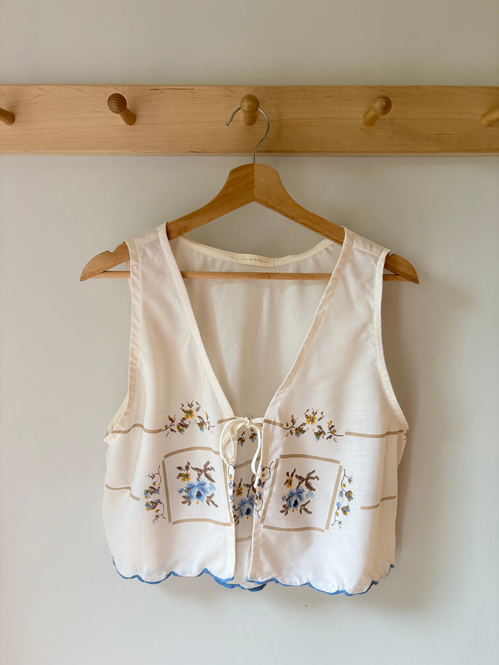 S/M Upcycled Tablecloth Vest