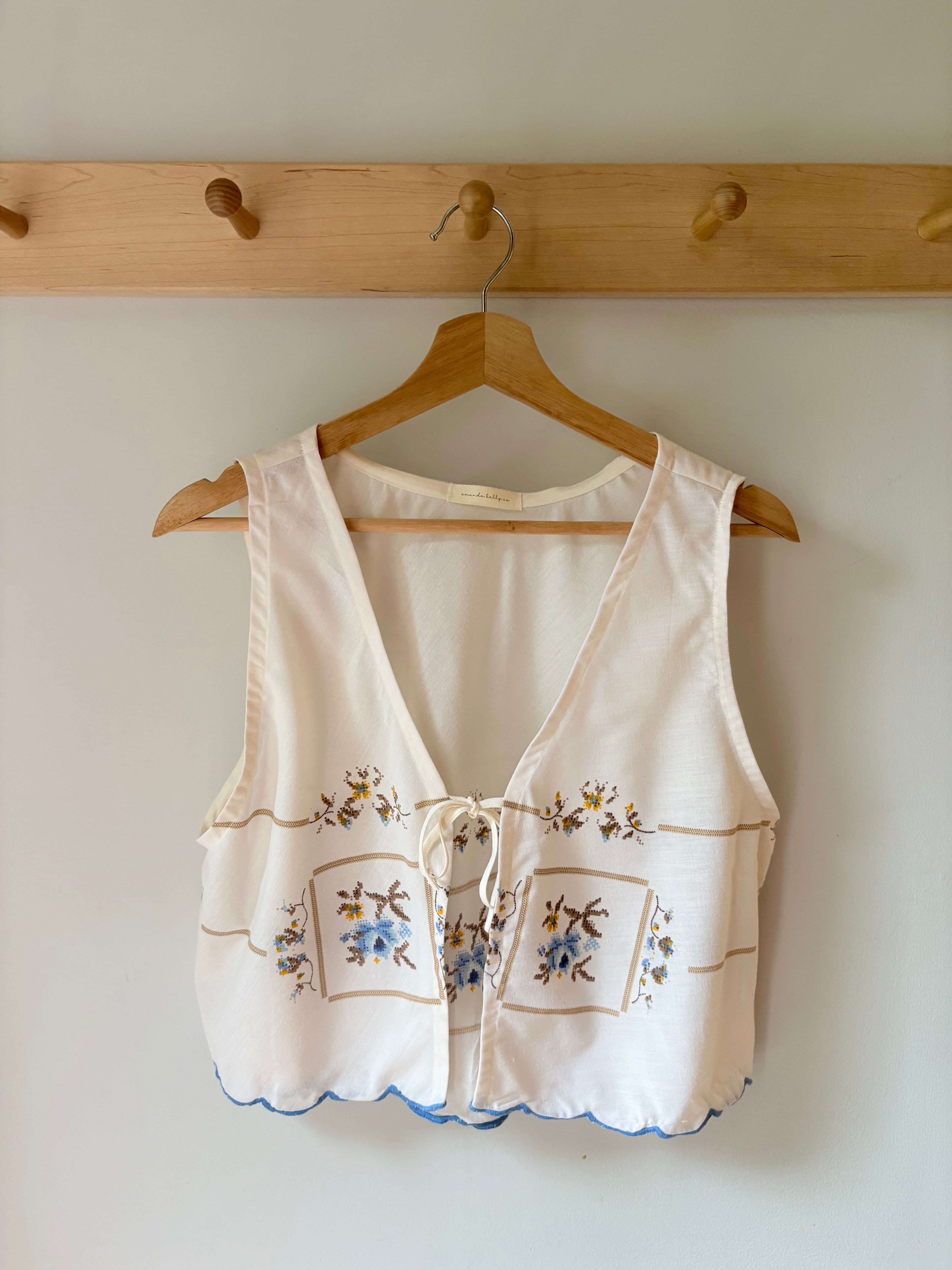 S/M Upcycled Tablecloth Vest
