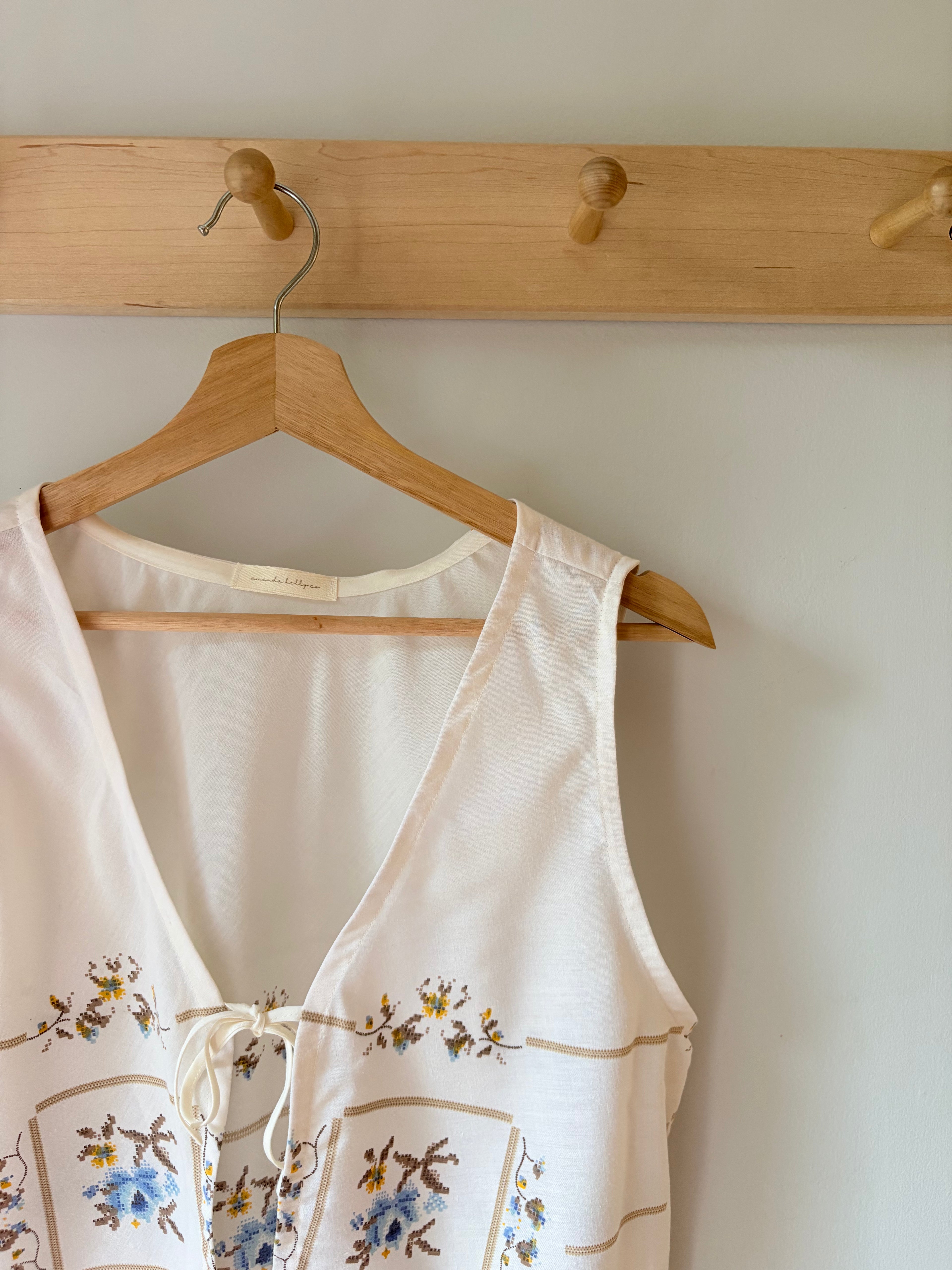 S/M Upcycled Tablecloth Vest