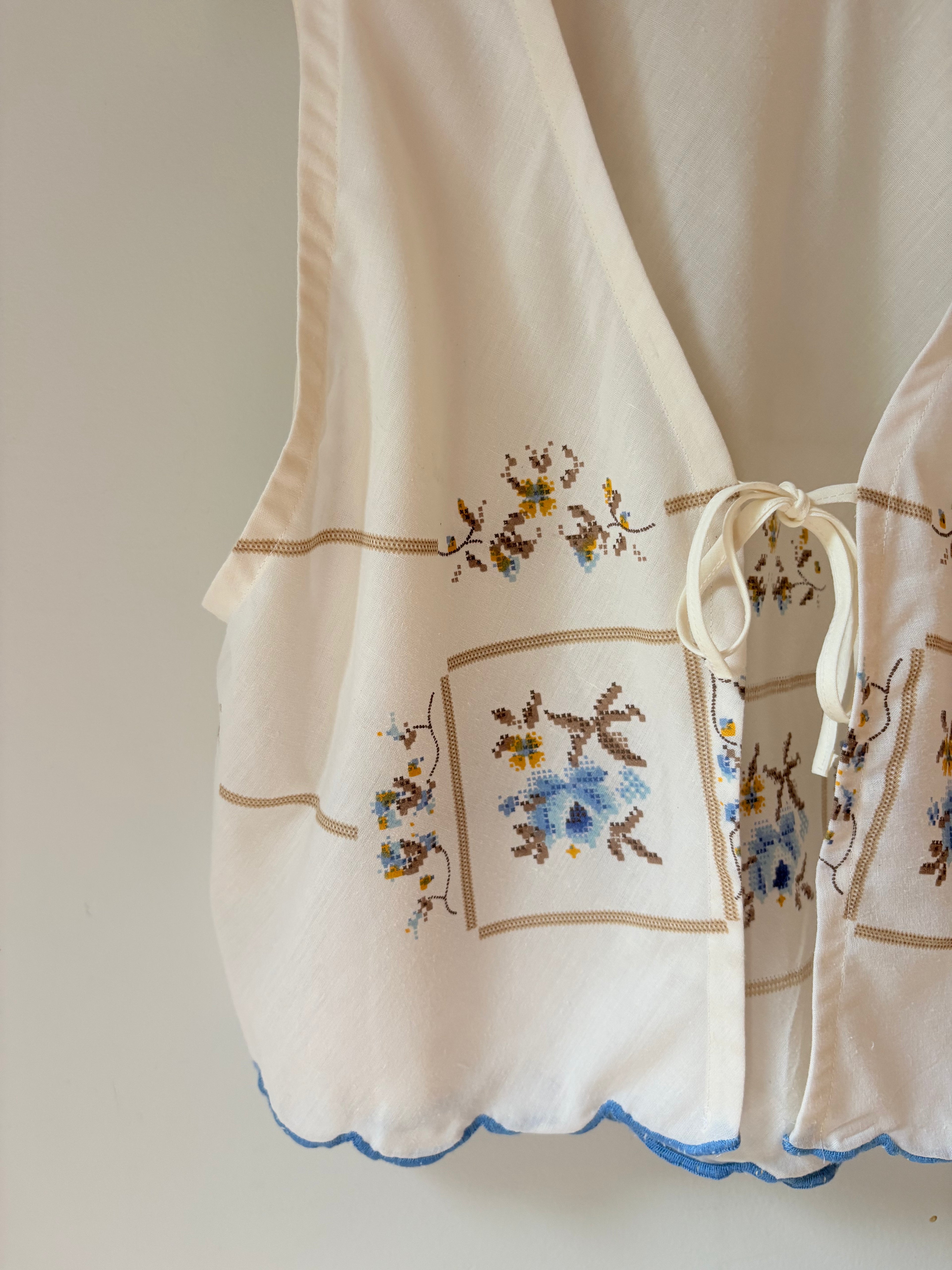 S/M Upcycled Tablecloth Vest